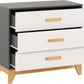 Cleveland 3 Drawer Chest - White/Grey Metal Effect