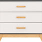 Cleveland 3 Drawer Chest - WHITE/GREY METAL EFFECT