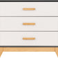 Cleveland 3 Drawer Chest - White/Grey Metal Effect