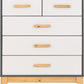 Cleveland 3+2 Drawer Chest - White/Grey Metal Effect