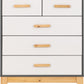 Cleveland 3+2 Drawer Chest - WHITE/GREY METAL EFFECT
