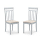 Coast Slatted Back Dining Chairs (Set of 2) - Grey/Ivory Faux Suede