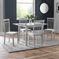 Coast Slatted Back Dining Chairs (Set of 2) - Grey/Ivory Faux Suede