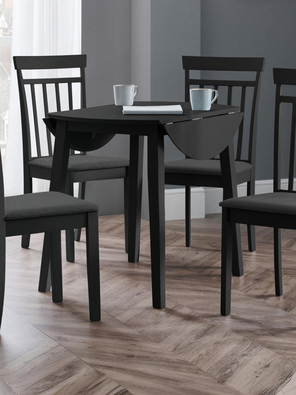 Coast Round Drop Leaf Dining Table - Black