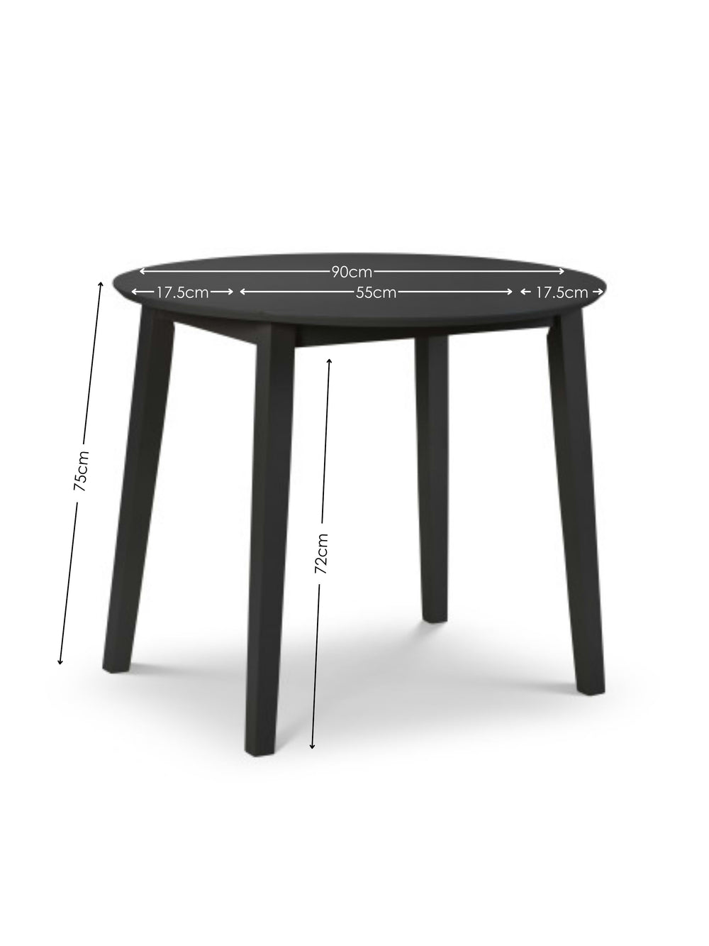 Coast Round Drop Leaf Dining Table - Black
