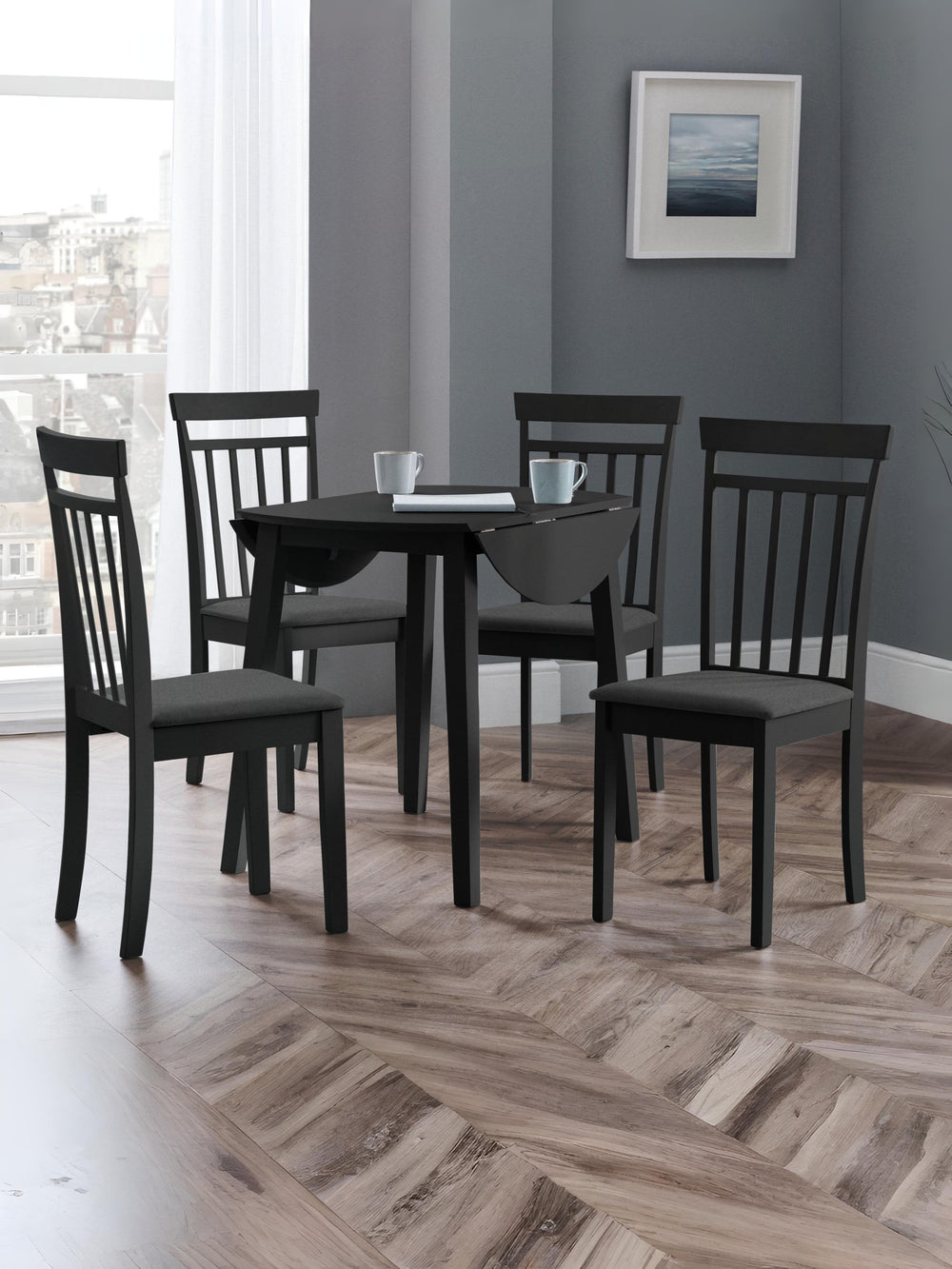 Coast Round Drop Leaf Dining Table - Black
