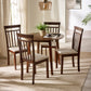 Coast Slatted Back Dining Chairs (Set of 2) - Walnut Effect/Ivory Faux Suede