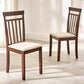 Coast Slatted Back Dining Chairs (Set of 2) - Walnut Effect/Ivory Faux Suede