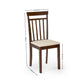Coast Slatted Back Dining Chairs (Set of 2) - Walnut Effect/Ivory Faux Suede