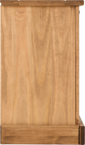 Corona 3 Drawer Bedside - DISTRESSED WAXED PINE