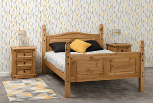 Corona 5' Bed High Foot End - Distressed Waxed Pine