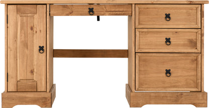 Corona Computer Desk - DISTRESSED WAXED PINE