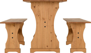 Corona Dinette Set - DISTRESSED WAXED PINE