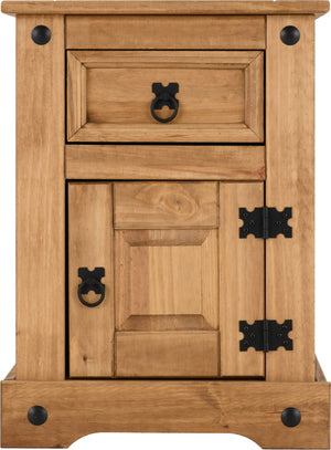 Corona Petite Bedside - Distressed Waxed Pine