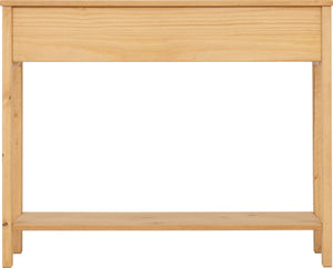 Corona Rattan 2 Drawer Console Table - DISTRESSED WAX PINE/RATTAN EFFECT