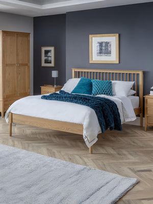 Cotswold 150cm King Solid Oak Bed