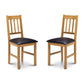 Coxmoor Slatted Back Dining Chairs (Set of 2) – Oak/Brown Faux Leather