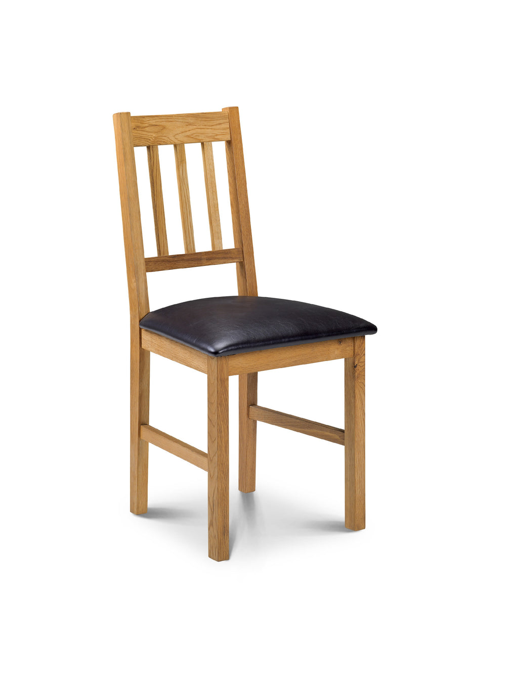 Coxmoor Slatted Back Dining Chairs (Set of 2) – Oak/Brown Faux Leather