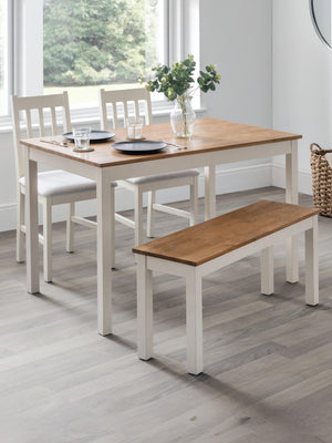 Coxmoor 4 Seater Rectangular Dining Table - Ivory/Oak