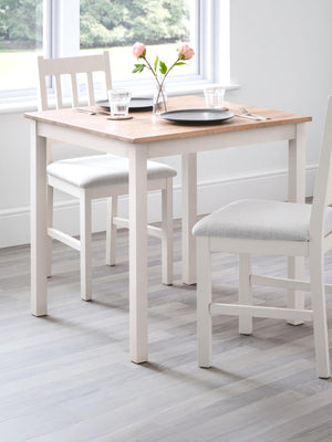 Coxmoor 75cm Square Dining Table - Ivory/Oak