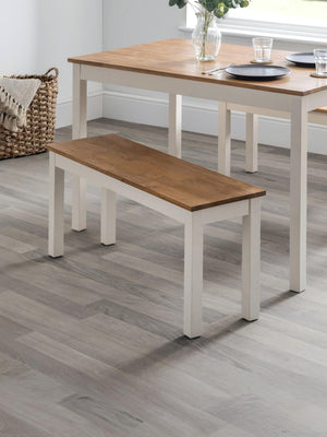 Coxmoor 2 Seater Dining Bench - Ivory/Oak