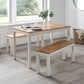 Coxmoor 2 Seater Dining Bench - Ivory/Oak