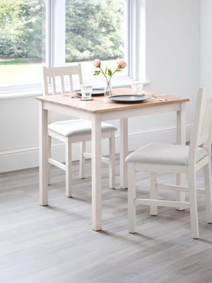 Coxmoor Slatted Back Dining Chairs (Set of 2) – Ivory/Grey Linen