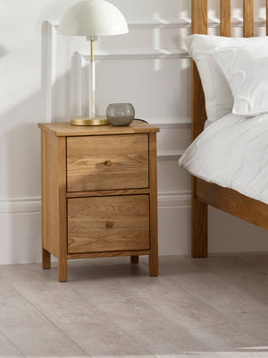 Coxmoor 2 Drawer Bedside Table - Oak