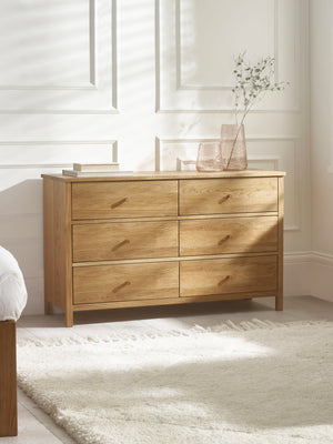Coxmoor 6 Drawer Wide Chest - Oak