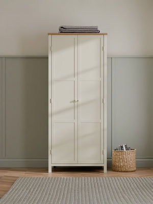 Coxmoor 2 Door Wardrobe - Ivory/Oak