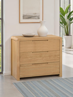 Curve 3 Drawer Chest - Oak
