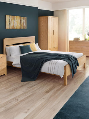 Curve Bed Frame - Oak, Double