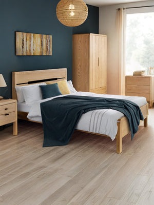 Curve Bed Frame - Oak, Double, King