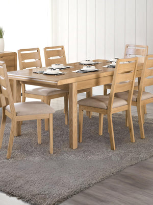 Curve 6 Seater Extending Dining Table - Oak