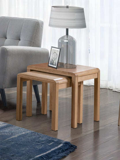 Curve Nest of 2 Tables - Oak