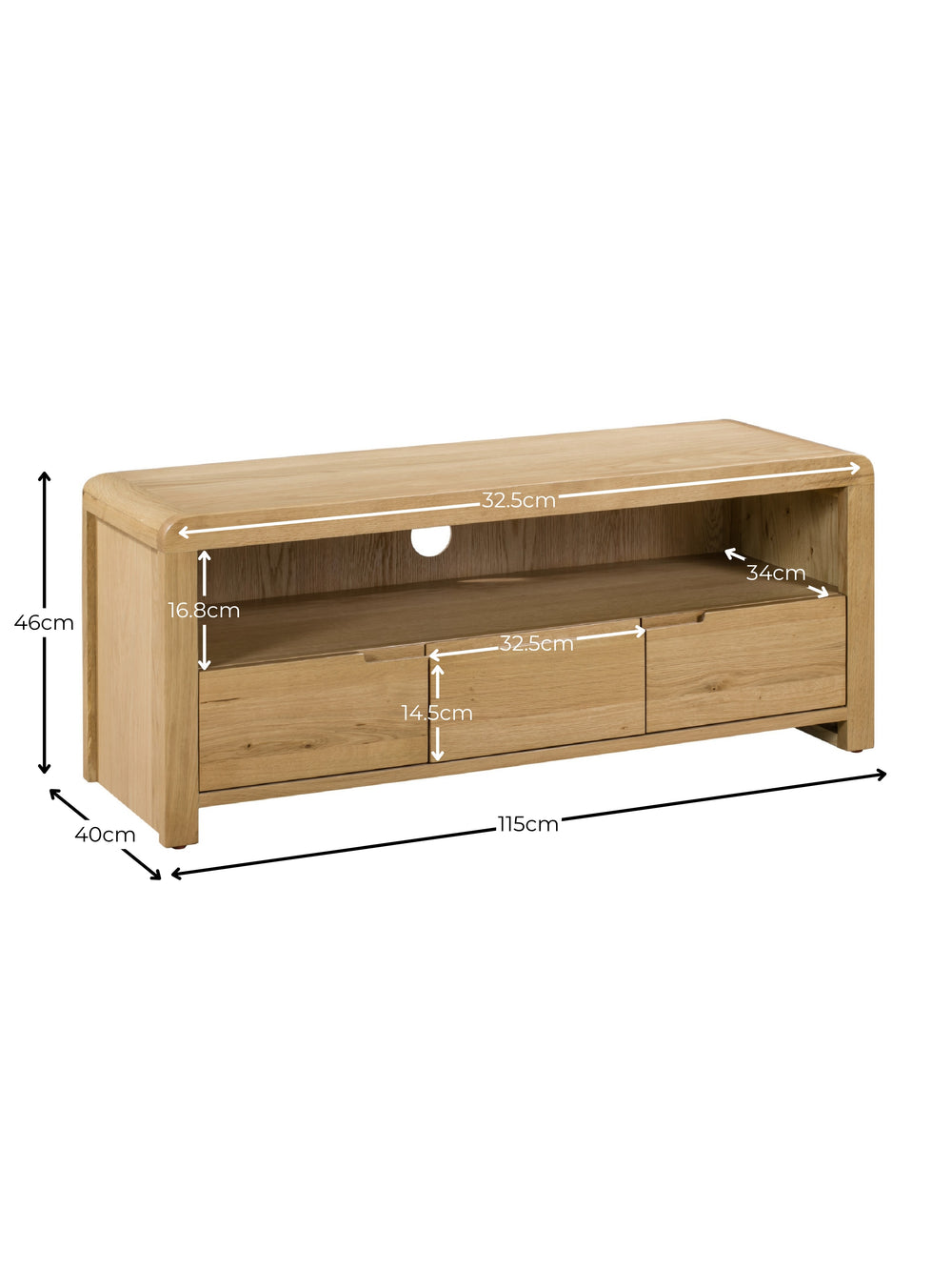Curve TV Unit  up to 40 inch - Oak