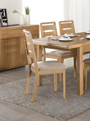Curve Dining Chairs (Set of 2) – Oak/Cream Linen