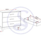 Cleveland 3 Drawer Chest - White/Grey Metal Effect
