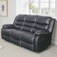Conrad Manual Recliner Sofa Black 3 Seater