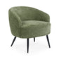 Dahlia Olive Green Linen Upholstered Accent Chair with Black Metal Legs