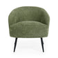 Dahlia Olive Green Linen Upholstered Accent Chair with Black Metal Legs