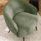 Dahlia Olive Green Linen Upholstered Accent Chair with Black Metal Legs