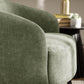Dahlia Olive Green Linen Upholstered Accent Chair with Black Metal Legs