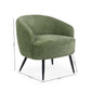 Dahlia Olive Green Linen Upholstered Accent Chair with Black Metal Legs