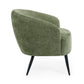 Dahlia Olive Green Linen Upholstered Accent Chair with Black Metal Legs