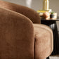 Dahlia Rust Brown Linen Upholstered Accent Chair with Black Metal Legs
