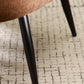 Dahlia Rust Brown Linen Upholstered Accent Chair with Black Metal Legs