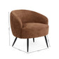 Dahlia Rust Brown Linen Upholstered Accent Chair with Black Metal Legs
