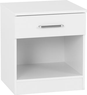 Dakota 1 Drawer Bedside - WHITE