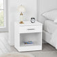 Dakota 1 Drawer Bedside - WHITE